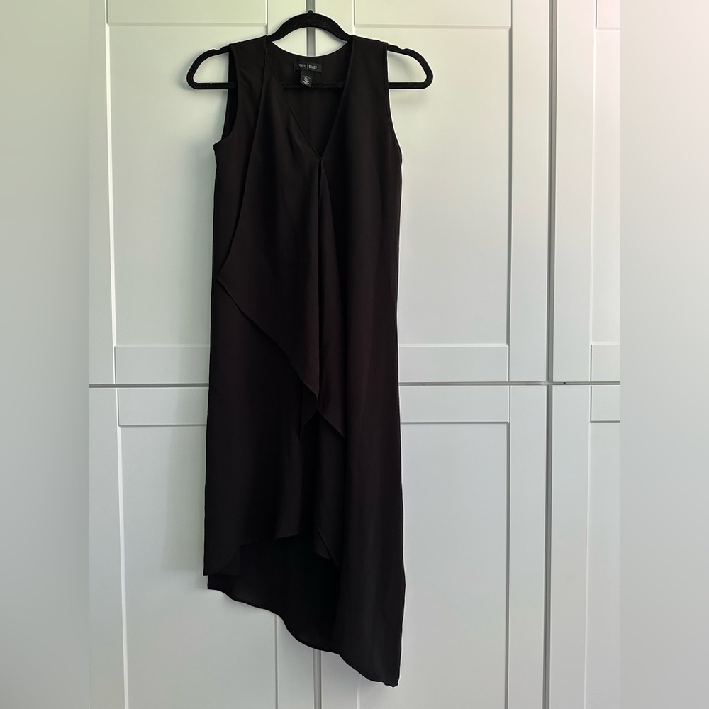 White House Black Market Asymmetrical Black Dress